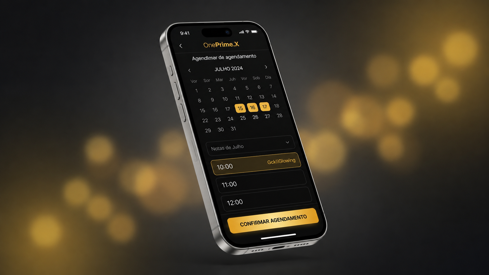Agendamento online OnePrime.X no celular